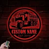 Custom Drump Truck Driver Metal Wall Art Led Light, Personalized Trucker Name Sign, 18 Wheeler Metal Sign, Gifft For Truck Driver, Father's Day Gift