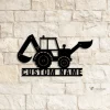 Custom Excavator Driver Metal Wall Art Led Light, Personalized Excavator Digger Name Sign, Home Decor, Excavator Metal Sign, Trucks Boys Nursery Decor