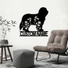 Custom Floral Bearded Collie Metal Sign Led Lights, Personalized Flower Dog Lover Name Sign Home Decor Pet Animal Decor Housewarming Xmas