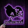 Personalized Floral Samoyed Metal Wall Art Led Light, Samoyed Metal Sign, Custom Dog Name Sign, Home Decor, Pet Animal Decoration, Gift For Dog Lover