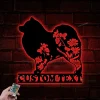 Personalized Floral Samoyed Metal Wall Art Led Light, Samoyed Metal Sign, Custom Dog Name Sign, Home Decor, Pet Animal Decoration, Gift For Dog Lover