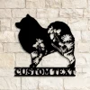 Personalized Floral Samoyed Metal Wall Art Led Light, Samoyed Metal Sign, Custom Dog Name Sign, Home Decor, Pet Animal Decoration, Gift For Dog Lover