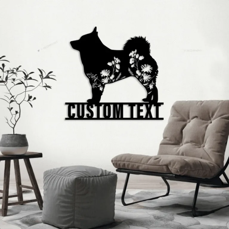 Custom Floral Schipperke Metal Sign Led Lights, Personalized Flower Dog Lover Name Sign Home Decor Pet Animal Decoration Xmas Birthday