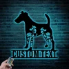 Custom Floral Smooth Fox Terrier Metal Sign Led Lights, Personalized Flower Dog Lover Name Sign Home Decor Pet Animal Decoration Birthday