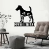 Custom Floral Smooth Fox Terrier Metal Sign Led Lights, Personalized Flower Dog Lover Name Sign Home Decor Pet Animal Decoration Birthday
