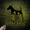 Custom Floral Smooth Fox Terrier Metal Sign Led Lights, Personalized Flower Dog Lover Name Sign Home Decor Pet Animal Decoration Birthday