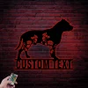 Custom Floral Staffordshire Bull Terrier Metal Sign Led Lights, Personalized Flower Dog Lover Name Sign Home Decor Pet Animal Decoration