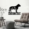 Custom Floral Staffordshire Bull Terrier Metal Sign Led Lights, Personalized Flower Dog Lover Name Sign Home Decor Pet Animal Decoration