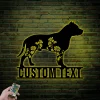 Custom Floral Staffordshire Bull Terrier Metal Sign Led Lights, Personalized Flower Dog Lover Name Sign Home Decor Pet Animal Decoration