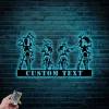 Custom Family Motocross Biker Metal Sign Led Lights, Personalized Dirt Bike Name Sign Home Decor Motorcycle Decoration Rider Christmas