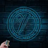 Custom Family Name Metal Sign With Led Lights, Metal Initial Sign, Metal Monogram Sign, Door Hanger, Last Name Sign, Metal Decorative Wall Art