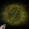 Custom Family Name Metal Sign With Led Lights, Metal Initial Sign, Metal Monogram Sign, Door Hanger, Last Name Sign, Metal Decorative Wall Art