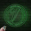 Custom Family Name Metal Sign With Led Lights, Metal Initial Sign, Metal Monogram Sign, Door Hanger, Last Name Sign, Metal Decorative Wall Art