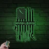 Custom Fishing And Hunting Metal Sign With Led Lights, Us Flag, Fishing, Hunting Sign, Fishing Gifts For Father, Hunting Gifts, Hooks Sign