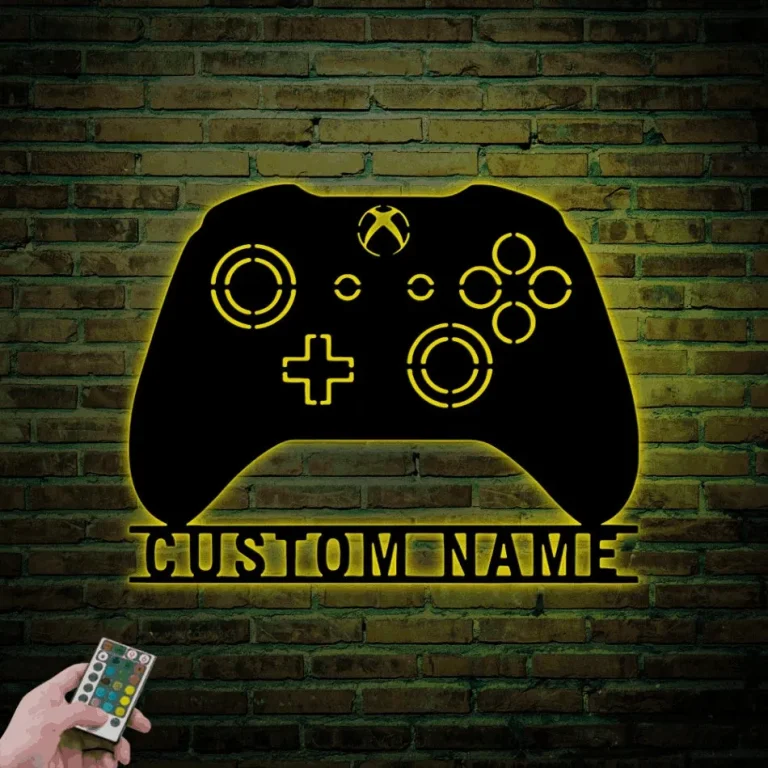 Custom Gamer Name Sign With Led Lights, Game Room Sign Personalized Game Room Metal Wall Art, Game Zone Wall Decor, Gamer Gift Ideas Home Decor Mancave