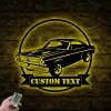 Custom Garage Metal Wall Art Led Light, Personalized Classic Muscle Car Name Sign, Mechanic Repair Decoration, Car Lover Gift, Garage Decor