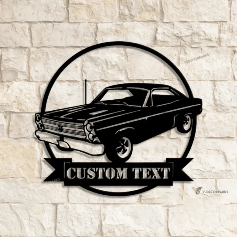 Custom Garage Metal Wall Art Led Light, Personalized Classic Muscle Car Name Sign, Mechanic Repair Decoration, Car Lover Gift, Garage Decor
