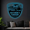 Custom Garage Sign With Led Lights, , Personalized Steel Home Wall Decor, Classic Pickup 3100 Custom Workshop Sign, Gift For Dad