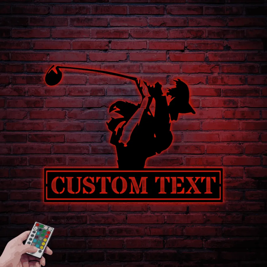Custom Golf Sign Led Lights, Golf Metal Wall Art, Custom Name Golf Sign, Personalized Golfer Wall Decor, Golf Wall Art, Golf Gifts For Men Golfer Gifts