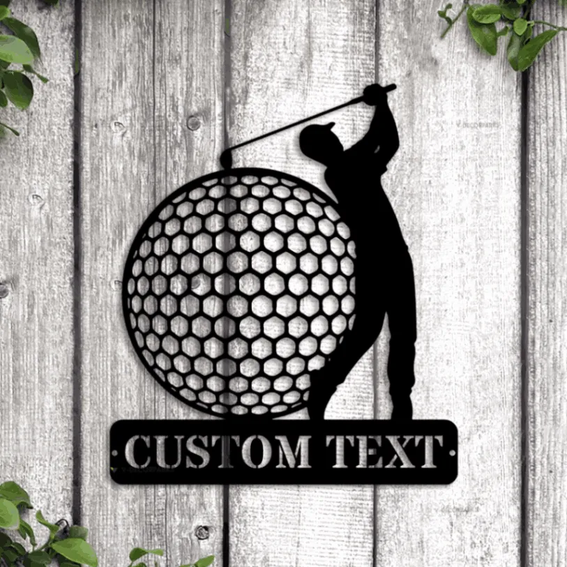 Custom Golf Sign Led Lights, Golf Metal Wall Art, Custom Name Golfing, Personalized Golfer Wall Decor, Golf Wall Art, Golf Gifts For Men, Golfer Gifts