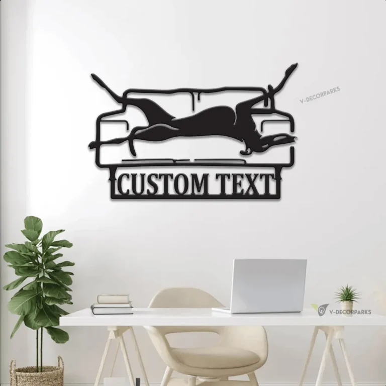 Custom Greyhound On Sofa Metal Sign With Led Lights, Couch Potato, Funny Gift For Lazy People, Greyhound Dog Wall Art, Greyhound Lover Gift