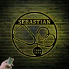 Custom Heart Stethoscope Nursing Metal Sign Led Lights, Personalized Nurse Name Sign Home Decor Rn Doctor Decoration Birthday Christmas