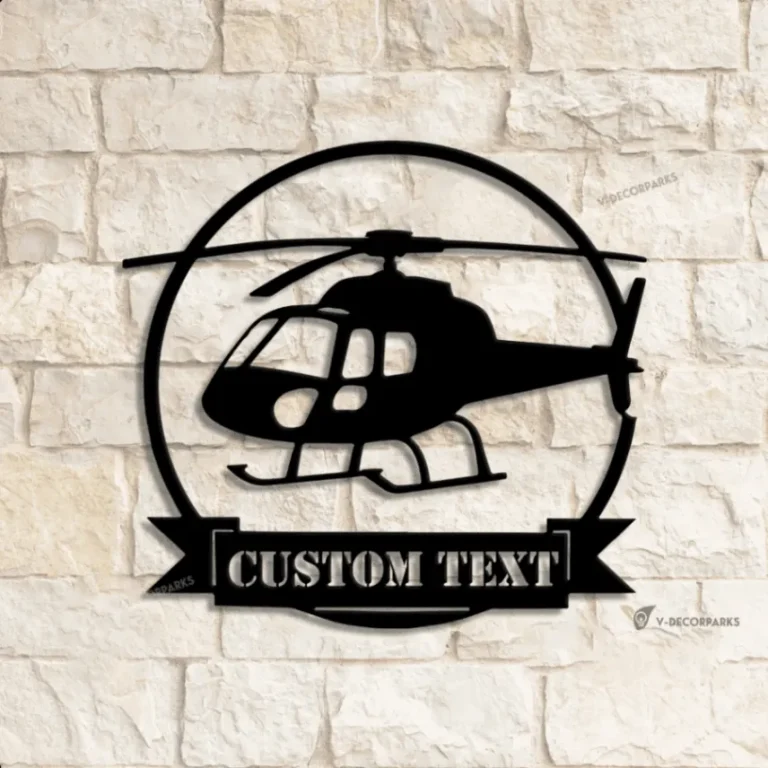 Custom Helicopter Airplane Metal Sign Led Light, Helicopter Wall Art, Personalized Pilot Name Sign, Aircraft Hangar Decoration, Airforce Lover Gift