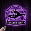 Custom Helicopter Airplane Metal Sign Led Light, Helicopter Wall Art, Personalized Pilot Name Sign, Aircraft Hangar Decoration, Airforce Lover Gift