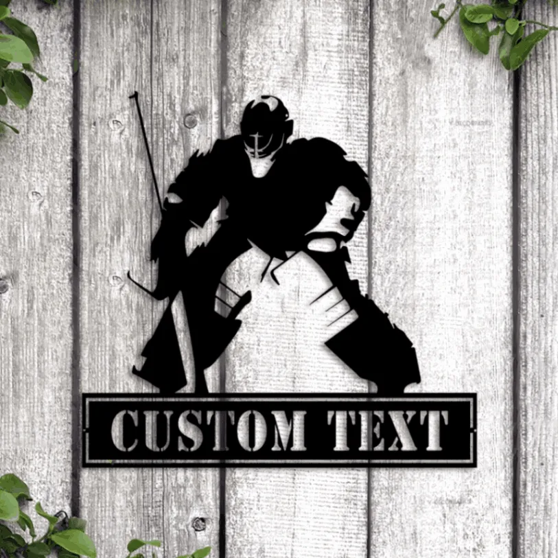 Custom Hockey Metal Sign Led Lights, Hockey Goalie Wall Decor, Custom Name Hockey Sign, Ice Hockey Goalie Metal Art, Hockey Decor