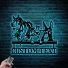 Custom Horse Mule Goat Farmhouse Metal Sign Led Lights, Personalized Animal Livestock Name Sign Cattle Farm Barn Decor Farmer Donkey Goat