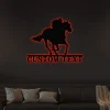 Custom Horse Racing With Led Lights, Metal Sign, Personalized Metal Horse Decor, Horse Racing Wall Hanging