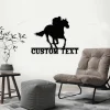 Custom Horse Racing With Led Lights, Metal Sign, Personalized Metal Horse Decor, Horse Racing Wall Hanging