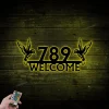 Custom Hummingbird House Address Metal Wall With Led Lights, Welcome Sign, Custom House Address, Metal House Numbers, Gate Decor, Front Decor
