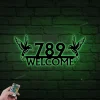 Custom Hummingbird House Address Metal Wall With Led Lights, Welcome Sign, Custom House Address, Metal House Numbers, Gate Decor, Front Decor