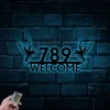 Custom Hummingbird House Address Metal Wall With Led Lights, Welcome Sign, Custom House Address, Metal House Numbers, Gate Decor, Front Decor