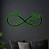 Custom Infinity Heart Metal Sign With Led Lights, Wedding Gifts, Infinity Heart Wall Decor, Couples Metal Wall Art, Valentines Day Gift