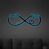 Custom Infinity Heart Metal Sign With Led Lights, Wedding Gifts, Infinity Heart Wall Decor, Couples Metal Wall Art, Valentines Day Gift