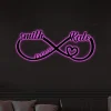 Custom Infinity Heart Metal Sign With Led Lights, Wedding Gifts, Infinity Heart Wall Decor, Couples Metal Wall Art, Valentines Day Gift