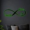 Custom Infinity Heart Metal Sign With Led Lights, Personalized Name Infinity Heart Metal Wall Decor, Valentine Gift