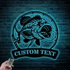 Custom Largemouth Bass Fishing Metal Sign Led Lights, Personalized Fisher Name Sign Home Decor Kid Boy Girl Nursery Decoration Birthday