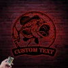 Custom Largemouth Bass Fishing Metal Sign Led Lights, Personalized Fisher Name Sign Home Decor Kid Boy Girl Nursery Decoration Birthday