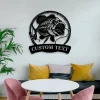 Custom Largemouth Bass Fishing Metal Sign Led Lights, Personalized Fisher Name Sign Home Decor Kid Boy Girl Nursery Decoration Birthday