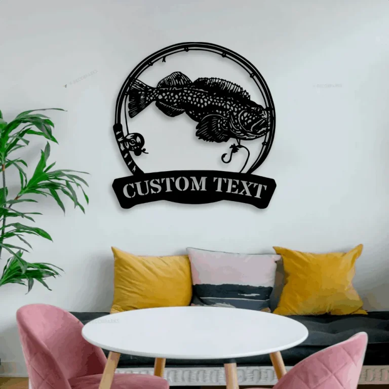 Custom Lingcod Fishing Metal Sign Led Lights, Personalized Fisher Name Sign Home Decor Kid Boy Girl Nursery Decoration Birthday