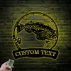 Custom Lingcod Fishing Metal Sign Led Lights, Personalized Fisher Name Sign Home Decor Kid Boy Girl Nursery Decoration Birthday