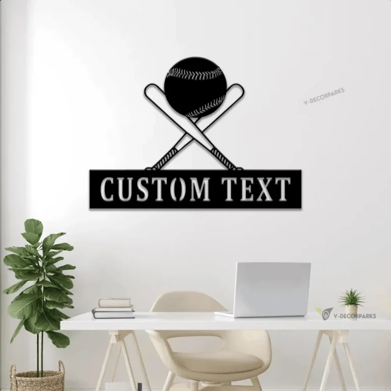 Custom Metal Baseball Sign With Led Lights, Personalized Baseball Sign ...