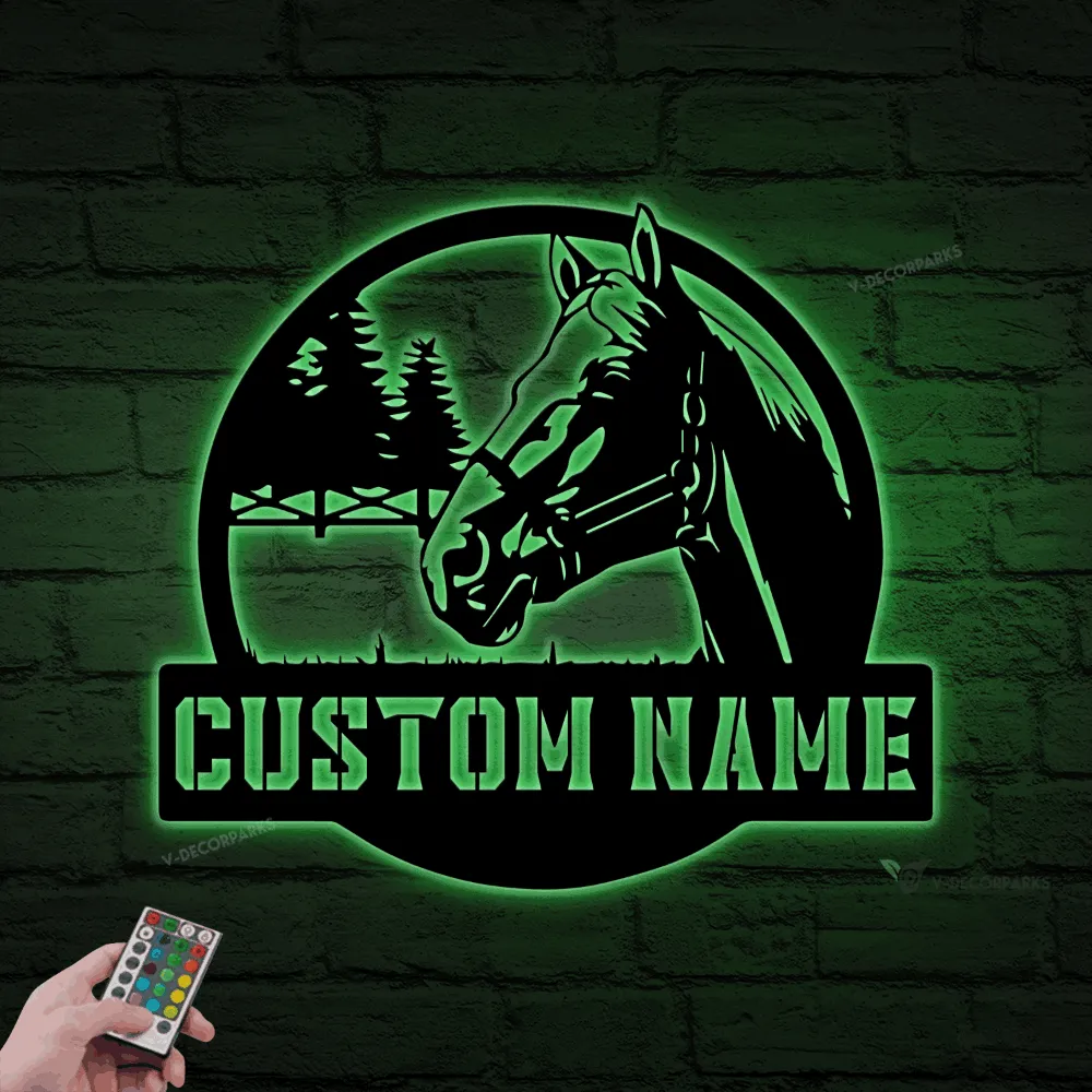 Custom Metal Horse Sign With Led Lights, Custom Horse Ranch Sign, Horse Ranch Sign, Metal Horse Sign, Ranch Sign, Horse Stable Sign, Farmhouse Sign