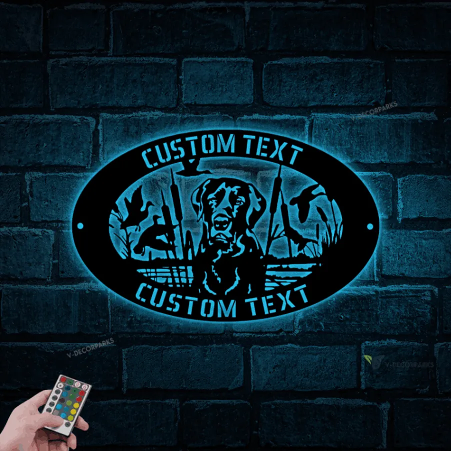 Custom Metal Labrador Sign With Led Lights, Metal Duck Hunting Sign, Hunting Sign, Kennel Sign, Hunting Camp Sign, Dog Sign, Labrador Sign