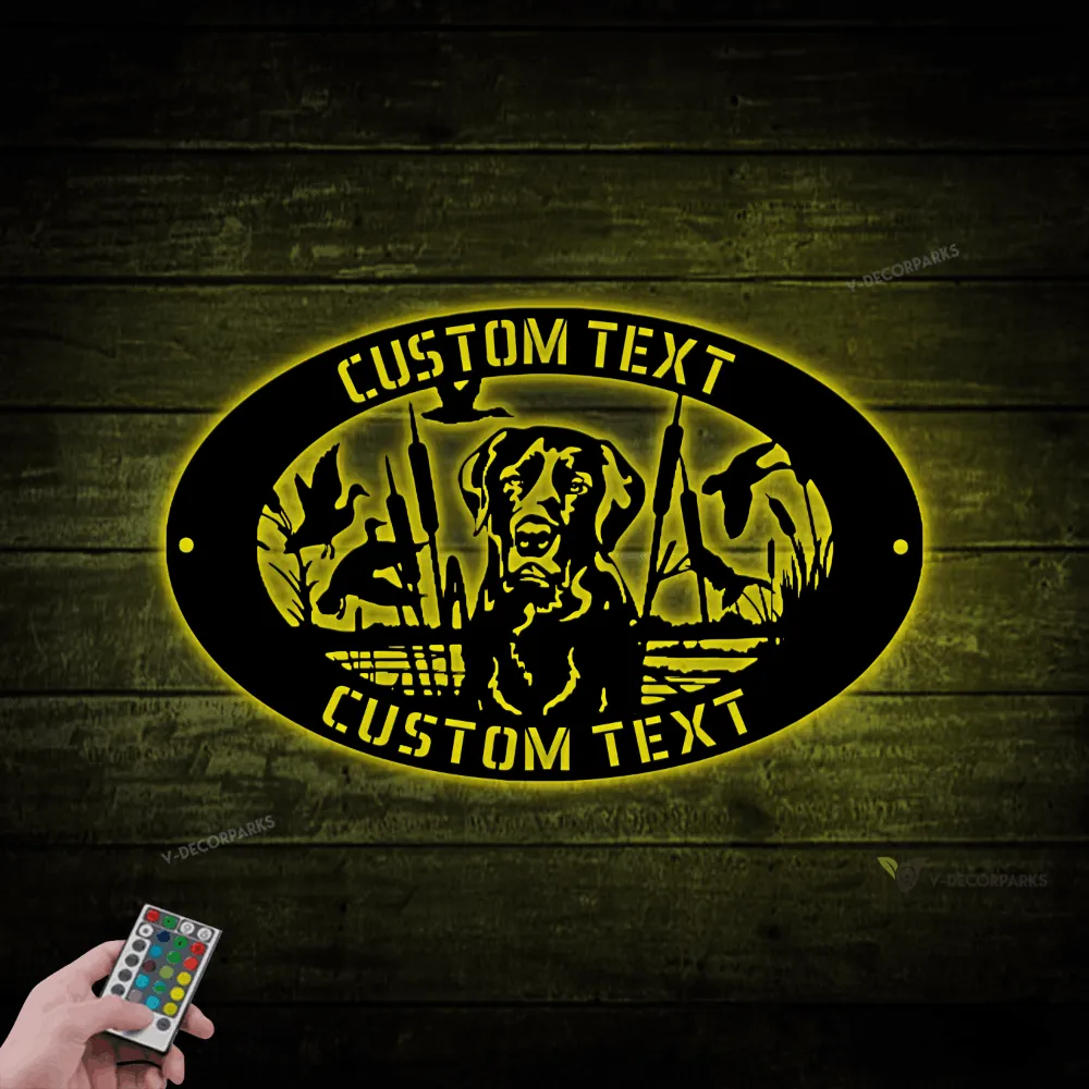 Custom Metal Labrador Sign With Led Lights, Metal Duck Hunting Sign, Hunting Sign, Kennel Sign, Hunting Camp Sign, Dog Sign, Labrador Sign