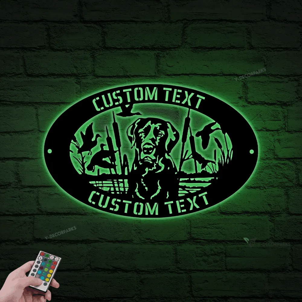 Custom Metal Labrador Sign With Led Lights, Metal Duck Hunting Sign, Hunting Sign, Kennel Sign, Hunting Camp Sign, Dog Sign, Labrador Sign