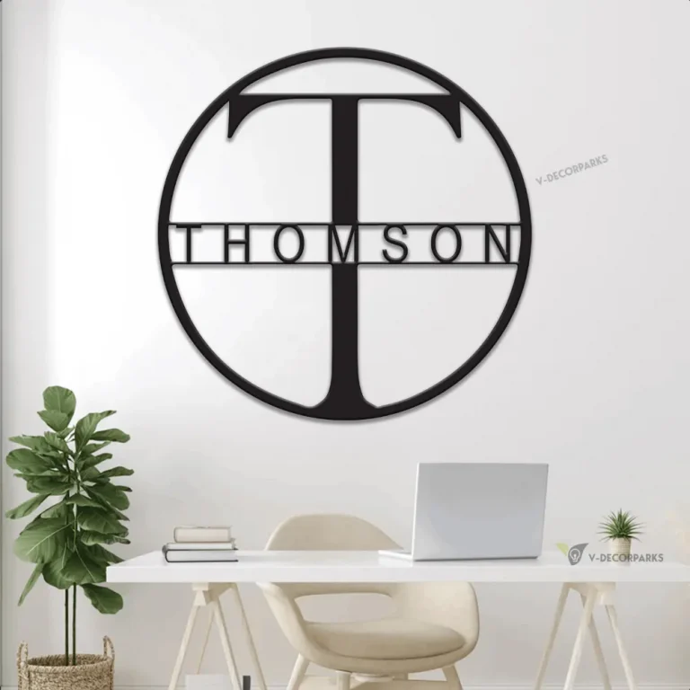 Custom Metal Name Led Lights Sign, Family Name Metal Sign, Personalized Last Name Sign, Outdoor Metal Sign, Wedding Gift, Monogram Sign, Door Hanger